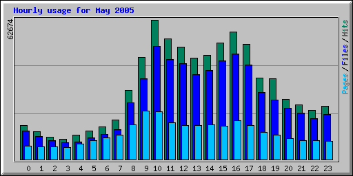 Hourly usage for May 2005