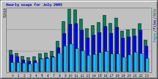 Hourly usage for July 2005