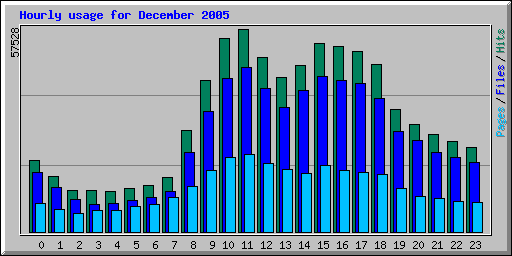Hourly usage for December 2005